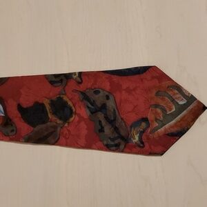 Wemberly Abstract Leaves on Red Necktie